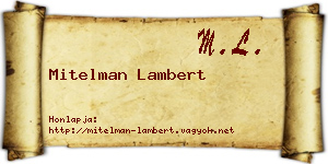 Mitelman Lambert névjegykártya